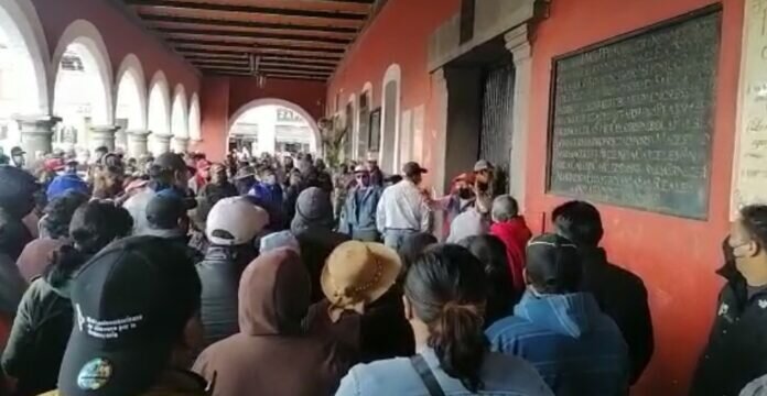 Manifestación en Cholula