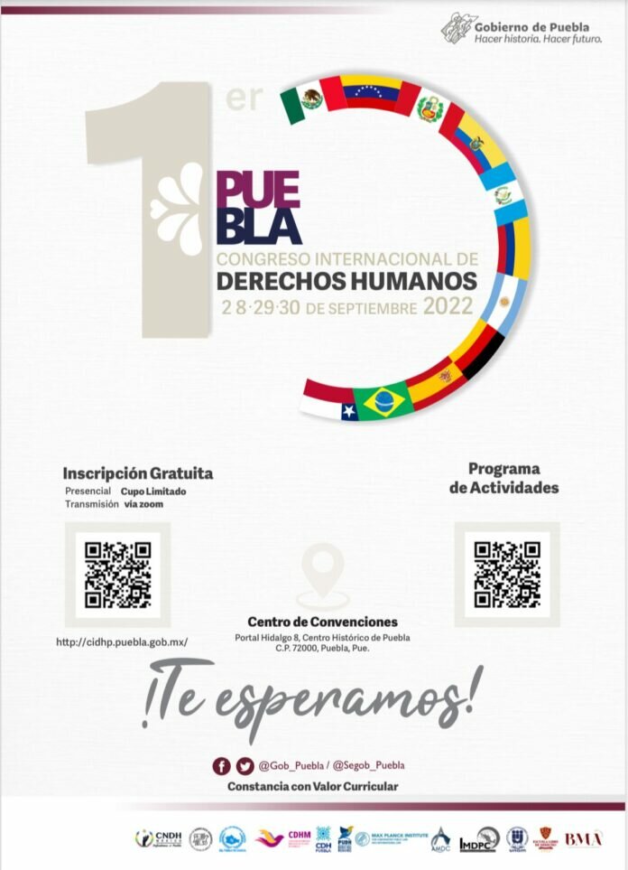 1 Realizará gobierno estatal “1er. Congreso Internacional de Derechos Humanos, Puebla 2022”