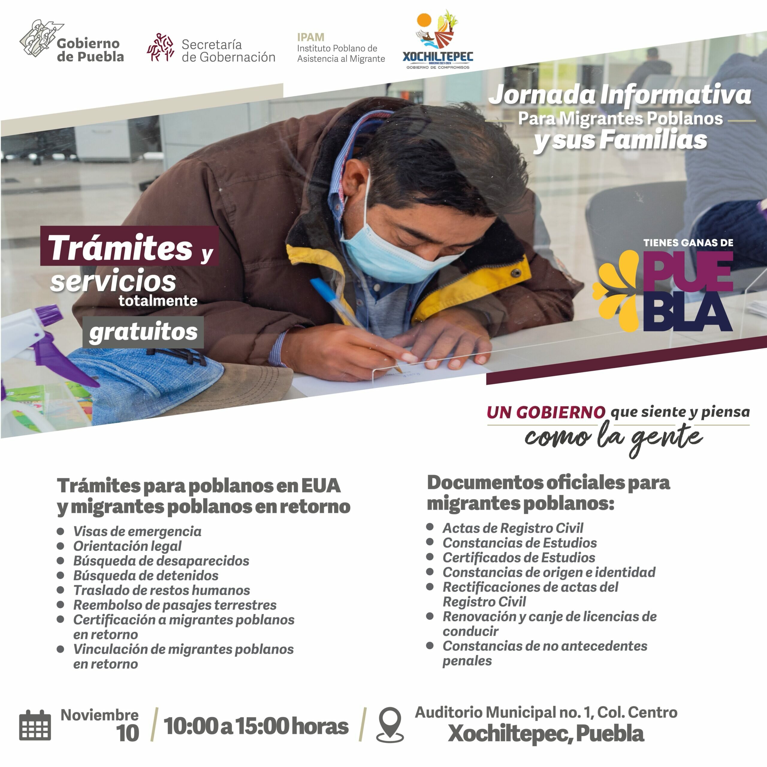 1 Orienta SEGOB a migrantes poblanos con jornadas informativas